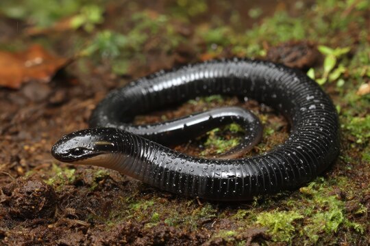 Ichthyophis Species: Unique Caecilian Amphibian Thriving in Humus-Rich Soils of Western Ghats' Lush Evergreen Forests