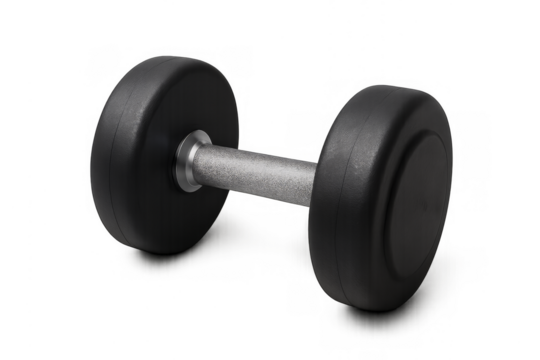 Black metal dumbbell for strength training and fitness