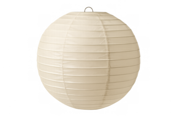 White paper lantern decorating ambient lighting with a spherical shape