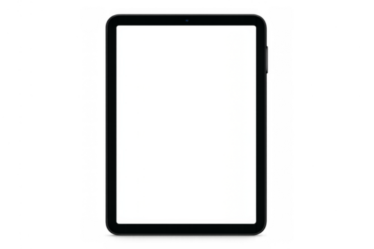 Tablet device showing blank screen on transparent background