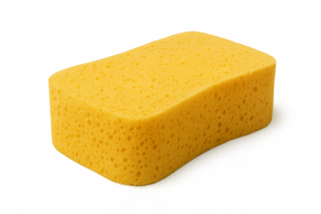 Yellow cleaning sponge for household washing and hygiene