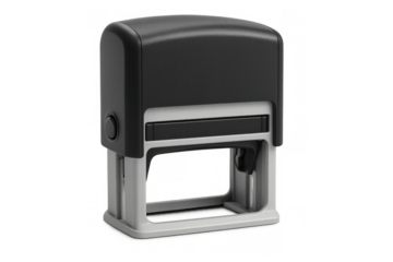 Black self-inking rubber stamp on transparent background