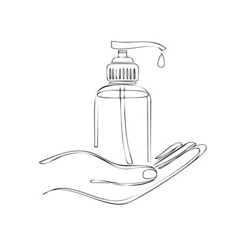 hand sanitizer dispenser outline drawing clip art preview
