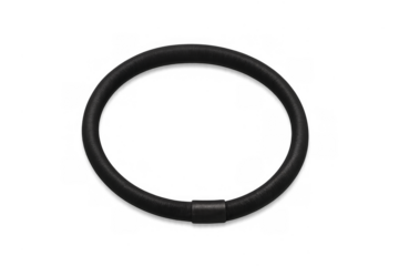 Black hair elastic tie on transparent background