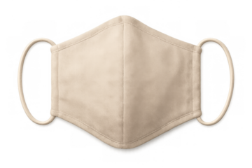 Beige cloth face mask protecting respiratory health