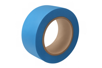 Blue painter's masking tape roll preparing for diy concept