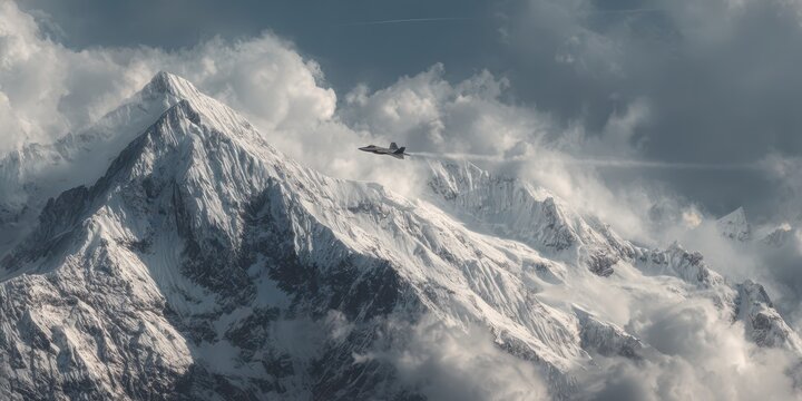 Awe-Inspiring F-22 Sonic Boom Over Swiss Alps: Captivating Photography Showcasing Aviation Speed and Power