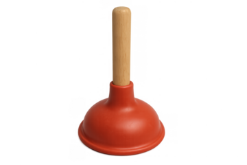 Plunger with wooden handle for plumbing cleaning