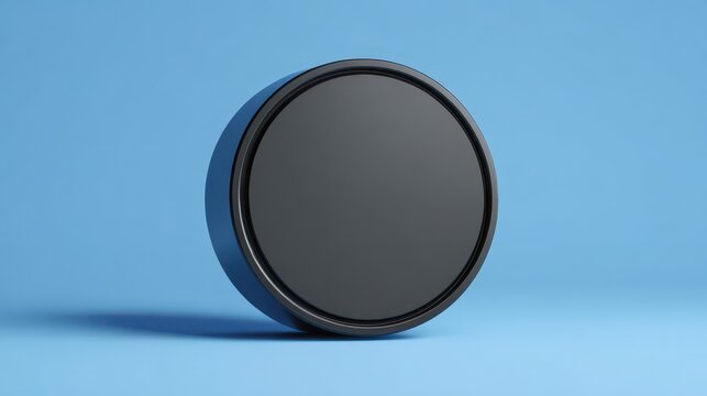 Sleek Black Adhesive Webcam Cover for Branding and Advertising. Ideal Mock-Up for Business Camera Protection.