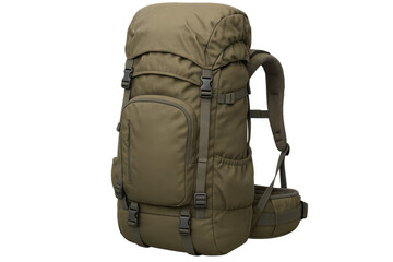 Olive green hiking backpack for travel adventure