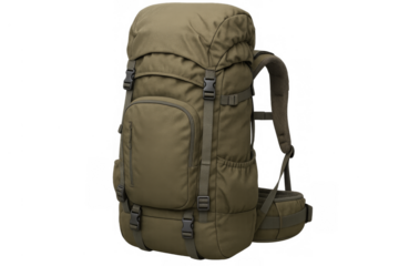Olive green hiking backpack for travel adventure