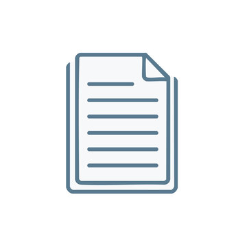 Stylized Document Icon with Lines of Text Representing Information or Records
