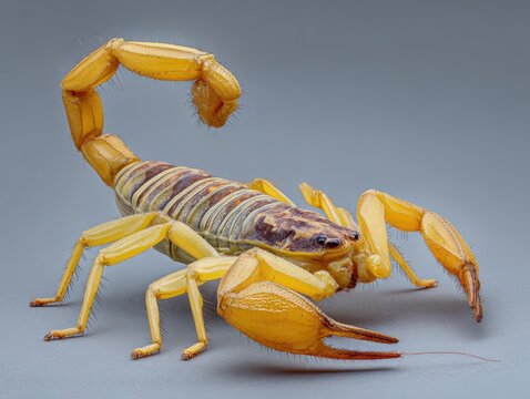 Bark Scorpio: The Venomous Arachnid of Nature - Centruroides exilicauda in its Yellow Habitat