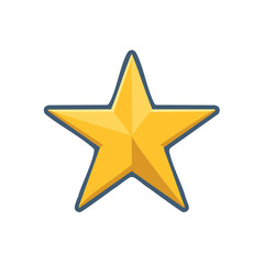 Obraz premium Shiny golden five point star vector illustration for rating favorite success award