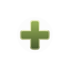 Fototapeta premium Green plus sign icon with rounded corners representing addition and positive concepts