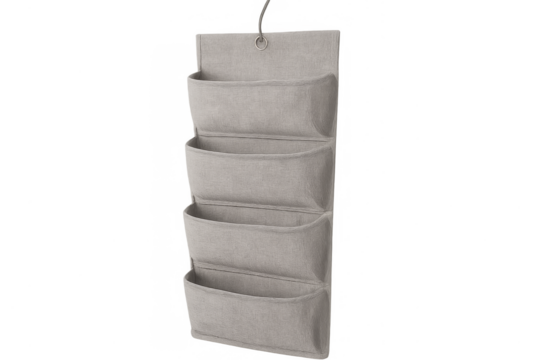 Fabric wall hanging organizer with four pockets