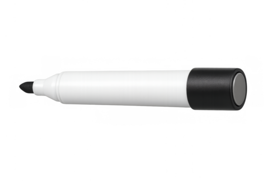 Black whiteboard marker pen with magnetic cap