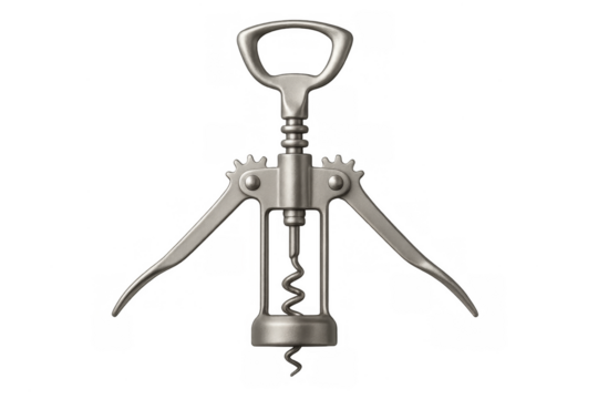 Stainless steel butterfly corkscrew for opening wine bottles