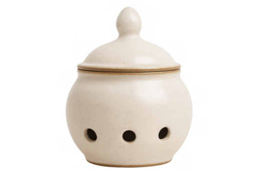 Ceramic garlic keeper storing fresh garlic cloves