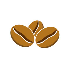 Group of Three Realistic Coffee Beans Illustration