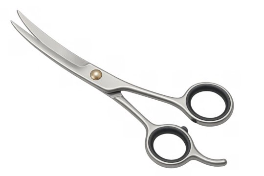 Curved pet grooming shears cutting tool transparent background