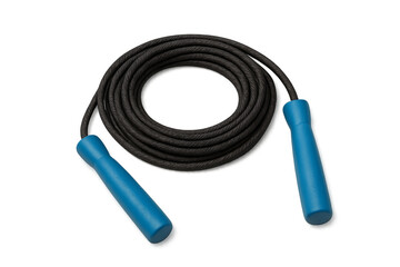 Jump rope with blue handles for fitness workout
