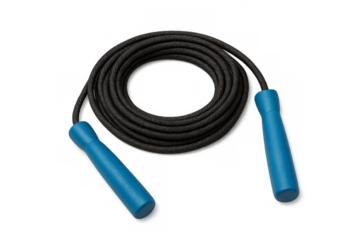 Jump rope with blue handles for fitness workout