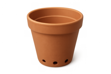 Empty plastic plant pot with drainage holes