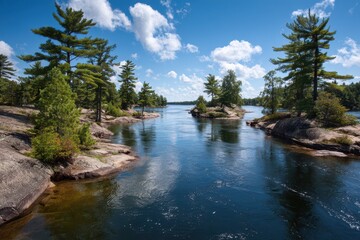 Scenic Serenity at Voyageurs National Park: Tranquil Waters, Lush Forests, and Summer Skies