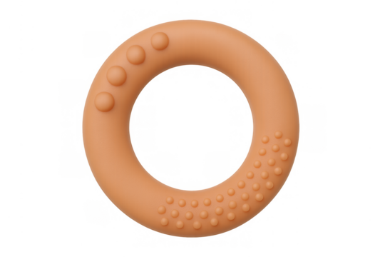 Baby teething ring toy on transparent background