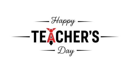 Happy teachers day text with a tie graphic