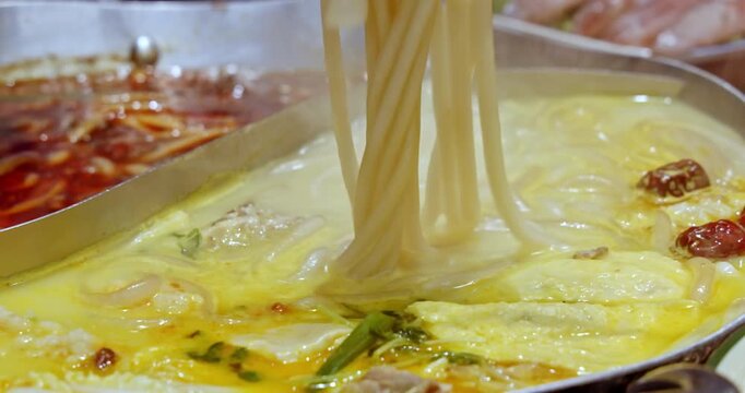 Sichuan Mandarin Duck Hot Pot Feast with Red and White Broth Base