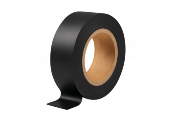 Black electrical insulating tape roll for repair work