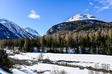Pontresina Berninabach Val Bernina Dorf