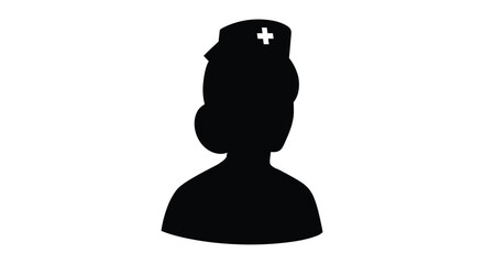 Female nurse avatar icon, healthcare worker profession symbol.