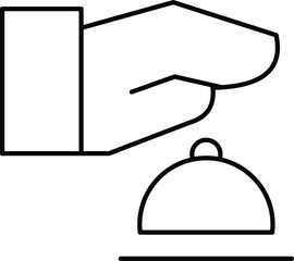 Hand serving food under a cloche