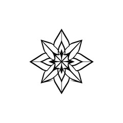 black and white star