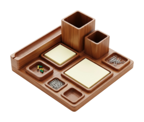 Minimalism meets function stylish desk accessories for home office isolated on transparent background