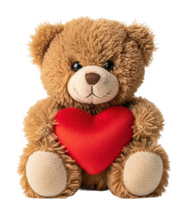 Obraz premium Cuddly holding heart home toy cozy love isolated on transparent background