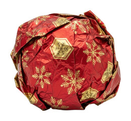 Festive holiday wrapping paper ball home isolated on transparent background
