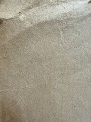 Texture of crumpled old paper with fibers, with a slight shine under soft light. Blank cardboard. Kraft paper. Background for creative designs