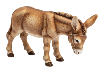 Playful donkey figurine toy model view isolated on transparent background