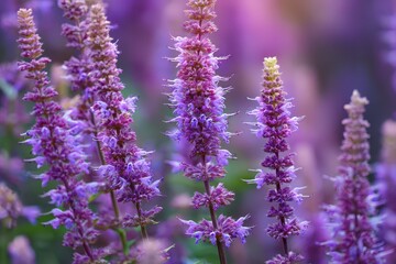Obraz premium Vibrant Agastache Foeniculum: Stunning Purple Blooms of the Fennel Flowering Herb