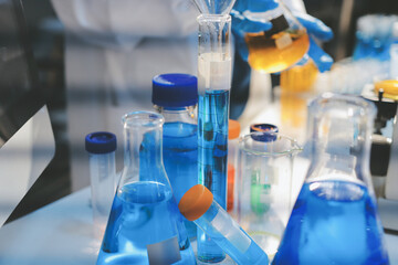 Researchers working in the clinical laboratory