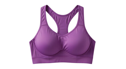 Purple Racerback Sports Bra with Molded Cups and Wide Band purple bra athletic wear isolated on a transparent background