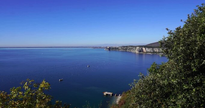 Gulf of Trieste with Castello di Duino in Back, Italy