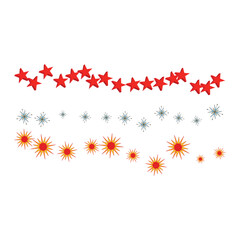 Vibrant decorative star border design elements for festive applications