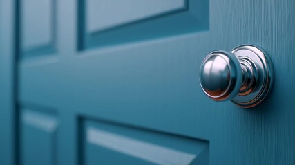 Daily office cleaning routine, close-up of a modern door knob and lock.
