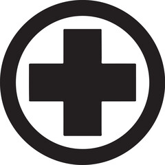 Medical Cross Symbol within a Circle Keywords: medical, cross, health, healthcare, hospital, clinic, first aid, emergency, symbol, icon, sign, medicine, care, wellness, on transparent background