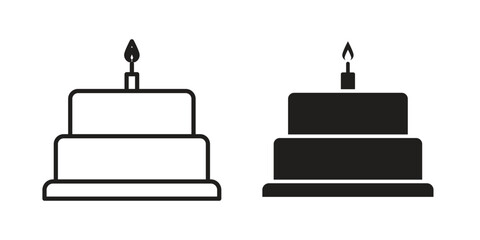 Cake icon, vector graphics collection. logotype graphic art design